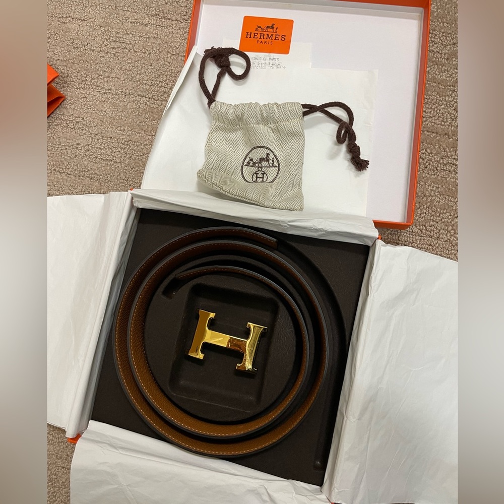 Hermes H belt buckle & Reversible leather strap 32mm